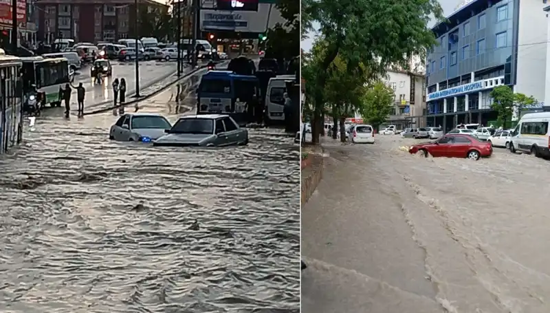 Ankara'da Şiddetli Sağanak Yağışlar, Arabaları Sürükledi: Şok Edici Görüntüler!