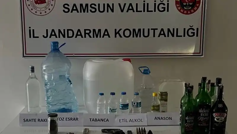 Samsun'da Kahreden Sahte İçki Operasyonu: Yüzlerce Litre Ele Geçirildi