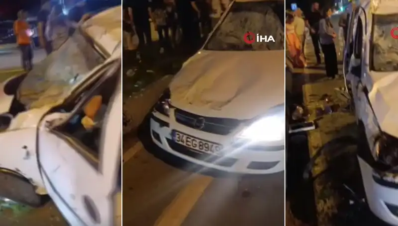 İstanbul Sahil Yolunda Şans Eseri Ucuz Atlatılan Kaza Gözleri Üzerine Çekti